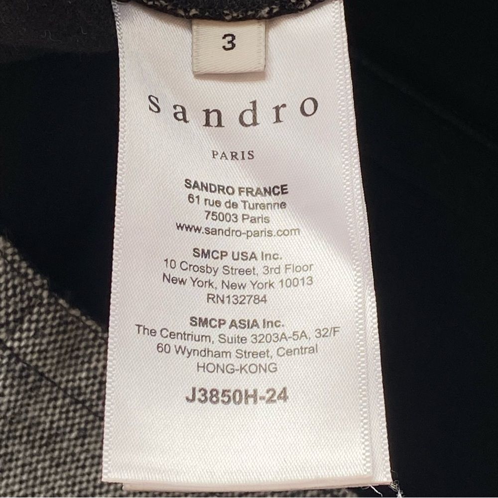 Sandro Gray Wool Blend A-Line Leather Pocket Mini Skirt Size 8 - Picture 13 of 16